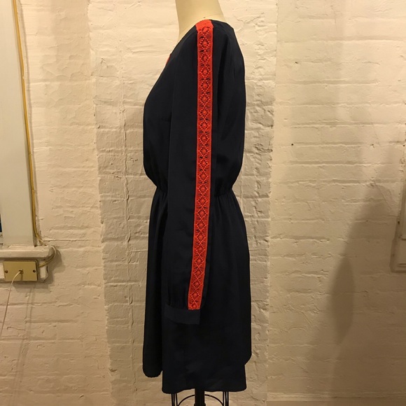 ModCloth Navy Dress with Orange Lace Trim Detail - Picture 6 of 10
